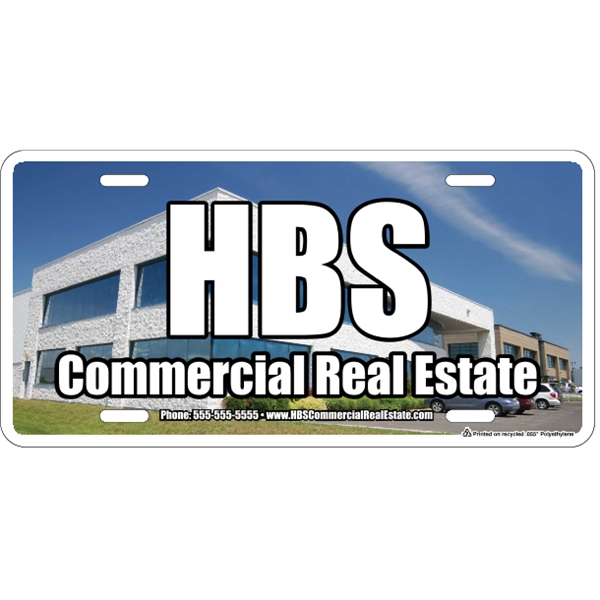 Standard sized car plate (12" x 6") with die-cut slots and... from ASI 89910 Stouse, LLC