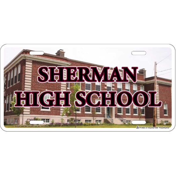 Standard sized car plate (12" x 6") with die-cut slots and... from ASI 89910 Stouse, LLC