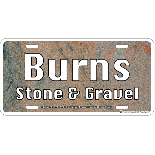 Standard sized car plate (12" x 6") with die-cut slots and... from ASI 89910 Stouse, LLC