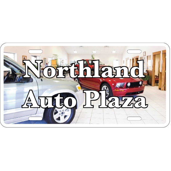 Standard sized car plate (12" x 6") with die-cut slots and... from ASI 89910 Stouse, LLC