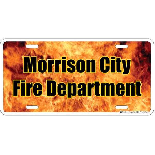 Standard sized car plate (12" x 6") with die-cut slots and... from ASI 89910 Stouse, LLC