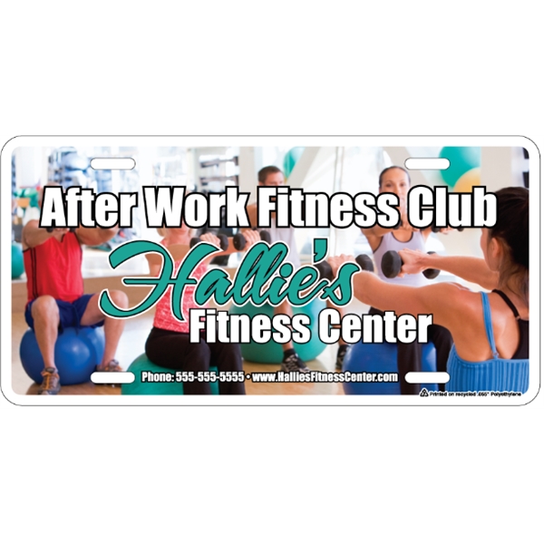 Standard sized car plate (12" x 6") with die-cut slots and... from ASI 89910 Stouse, LLC