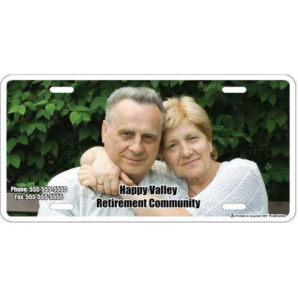 Standard sized car plate (12" x 6") with die-cut slots and... from ASI 89910 Stouse, LLC