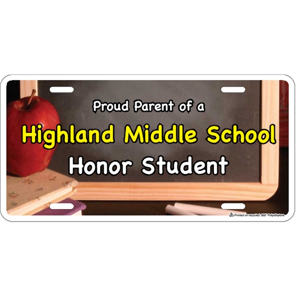 Standard sized car plate (12" x 6") with die-cut slots and... from ASI 89910 Stouse, LLC