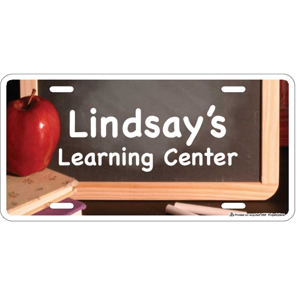 Standard sized car plate (12" x 6") with die-cut slots and... from ASI 89910 Stouse, LLC