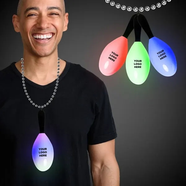 7 1/2" light-up LED maraca medallion with j-hook attachment.... from ASI 42016 Brighter Promotions Inc / Chemical Light™
