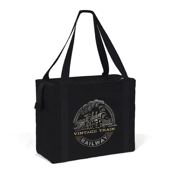 Cotton bag is versatile, side pockets, long handles and a Zipper-Close... from ASI 37940 Bag Makers Inc