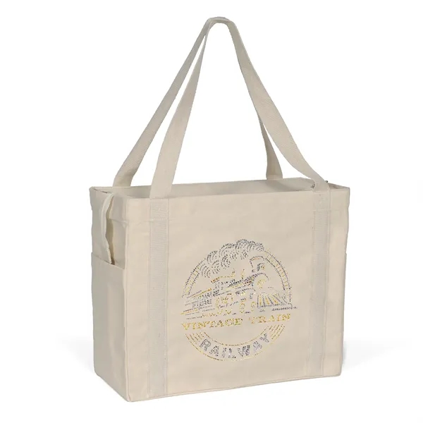 Cotton bag is versatile, side pockets, long handles and a Zipper-Close... from ASI 37940 Bag Makers Inc