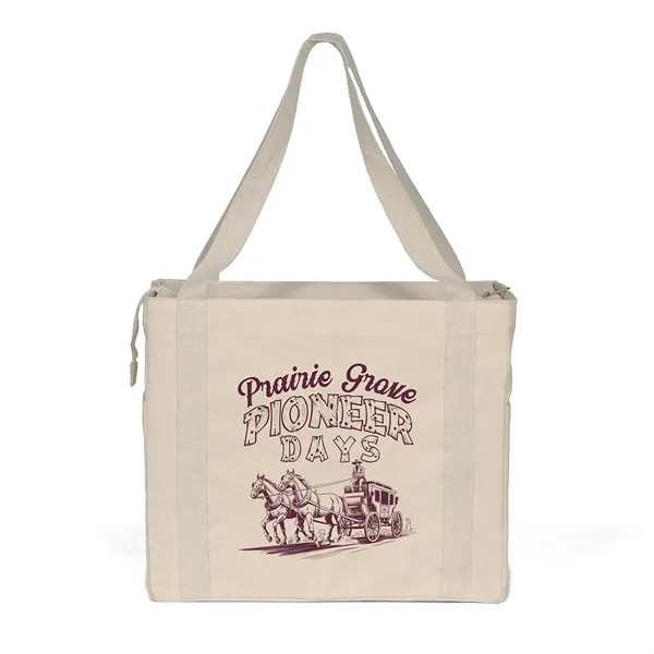 Cotton bag is versatile, side pockets, long handles and a zipper... from ASI 37940 Bag Makers Inc