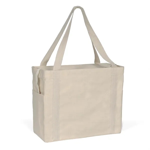 Cotton bag is versatile, side pockets, long handles and a zipper... from ASI 37940 Bag Makers Inc