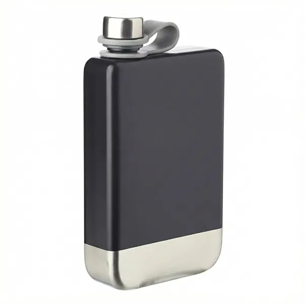 Two-tone stainless-steel hip flask, 8 oz. capacity plus 1 color silkscreen... from ASI 37218 Athena Promo (tm)