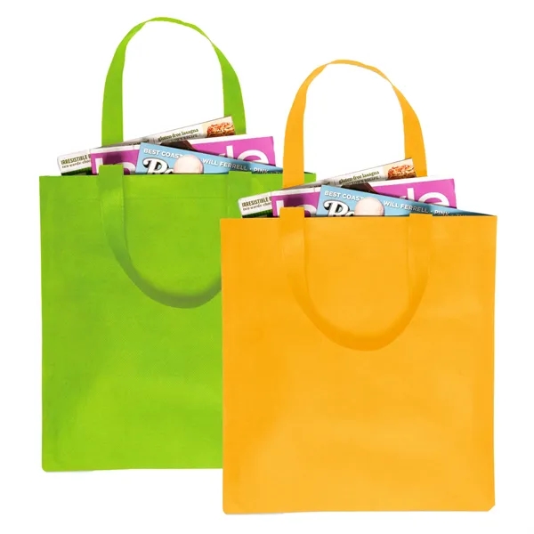 Classic non-woven grocery tote bag with 1 color silkscreen imprint on... from ASI 37218 Athena Promo (tm)