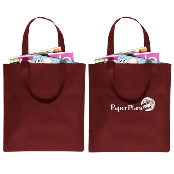 Classic non-woven grocery tote bag with 1 color silkscreen imprint on... from ASI 37218 Athena Promo (tm)