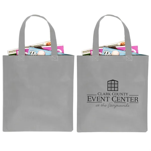 Classic non-woven grocery tote bag with 1 color silkscreen imprint on... from ASI 37218 Athena Promo (tm)