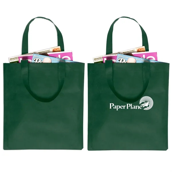 Classic non-woven grocery tote bag with 1 color silkscreen imprint on... from ASI 37218 Athena Promo (tm)