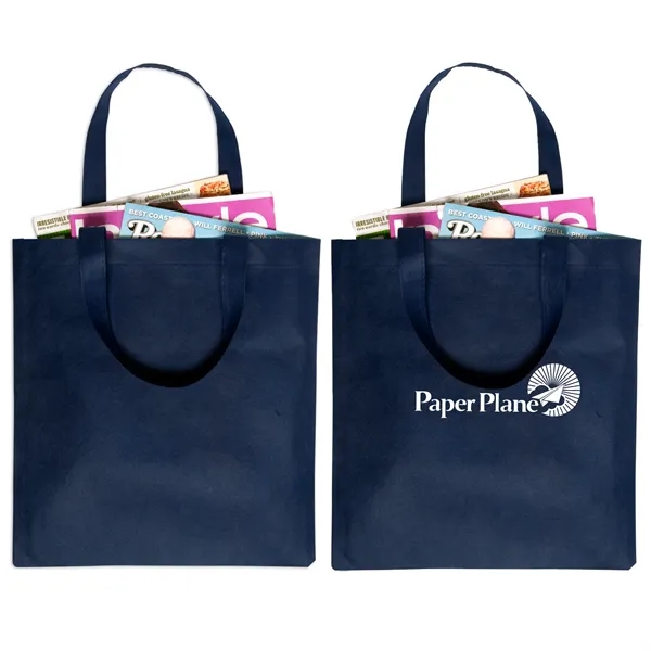Classic non-woven grocery tote bag with 1 color silkscreen imprint on... from ASI 37218 Athena Promo (tm)