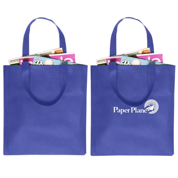 Classic non-woven grocery tote bag with 1 color silkscreen imprint on... from ASI 37218 Athena Promo (tm)