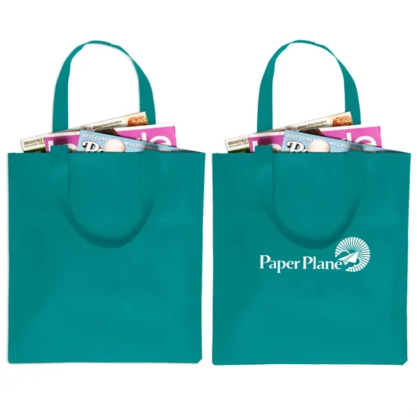 Classic non-woven grocery tote bag with 1 color silkscreen imprint on... from ASI 37218 Athena Promo (tm)