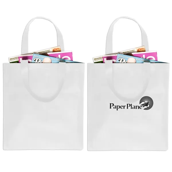 Classic non-woven grocery tote bag with 1 color silkscreen imprint on... from ASI 37218 Athena Promo (tm)