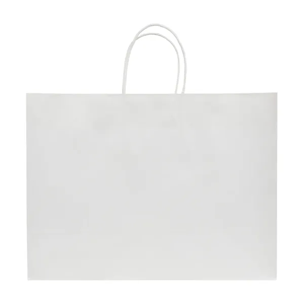 twisted handle white kraft shoppers get a glow-up with a folded... from ASI 75731 PWS / Pacific Western Sales/Cater Line Pacific Western Sales/PWS