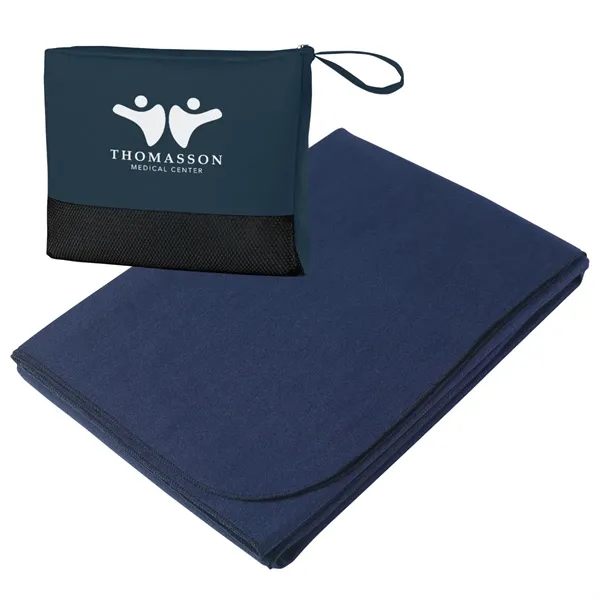 Large 47" x 60" travel blanket made of 100% polyester.... from ASI 61125 Hit Promotional Products / Hit®