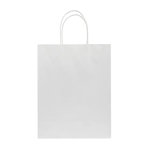 twisted handle white kraft shoppers get a glow-up with a folded... from ASI 75731 PWS / Pacific Western Sales/Cater Line