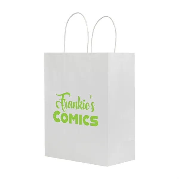 twisted handle white kraft shoppers get a glow-up with a folded... from ASI 75731 PWS / Pacific Western Sales/Cater Line