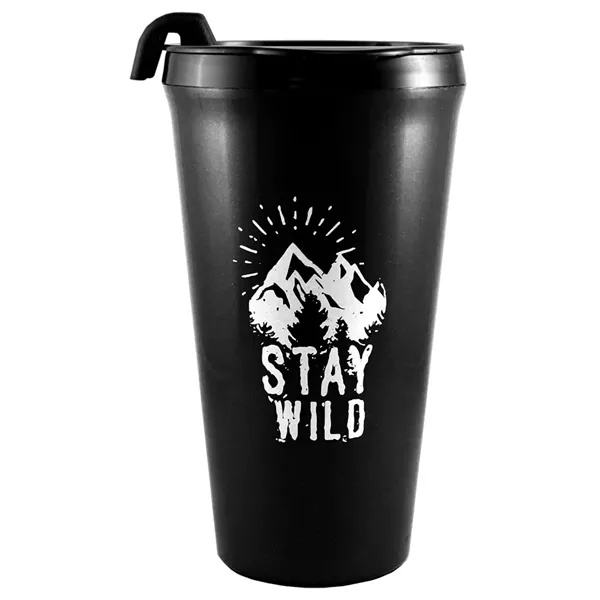 16 oz. travel tumbler with black lid.... from ASI 35745 American Zebra Line/AZL