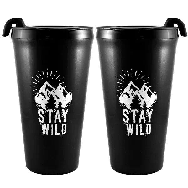 16 oz. travel tumbler with black lid.... from ASI 35745 American Zebra Line/AZL