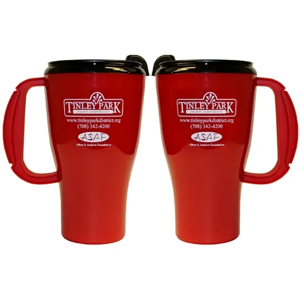 Travel mug with black lid, tapered bottom.... from ASI 35745 American Zebra Line/AZL