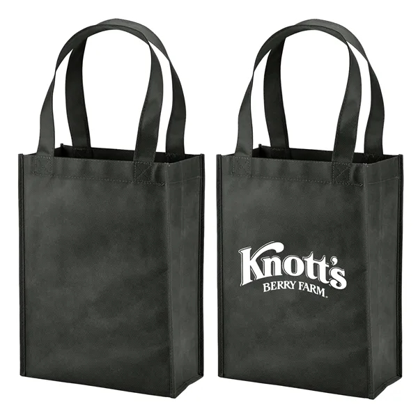 Mini non-woven polypropylene grocery tote bag with 1 color silkscreen imprint... from ASI 37218 Athena Promo (tm)