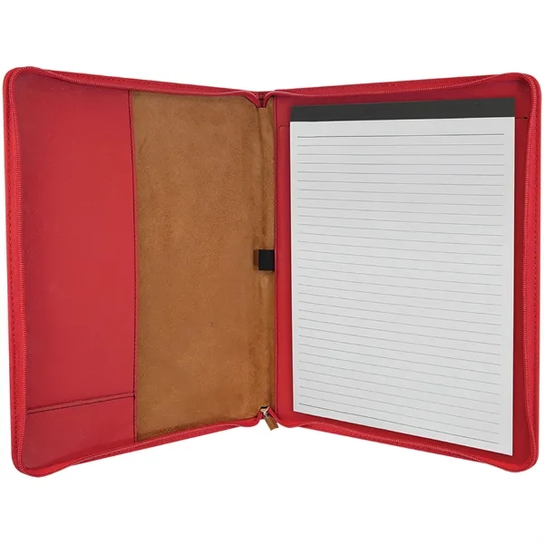 1.5" x 9.5" x 12" red PU leatherette portfolio with zippered... from ASI 74601 Calico