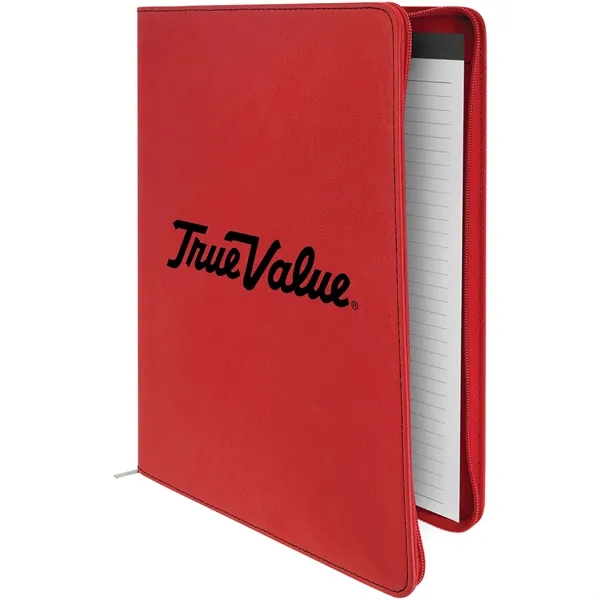 1.5" x 9.5" x 12" red PU leatherette portfolio with zippered... from ASI 74601 Calico