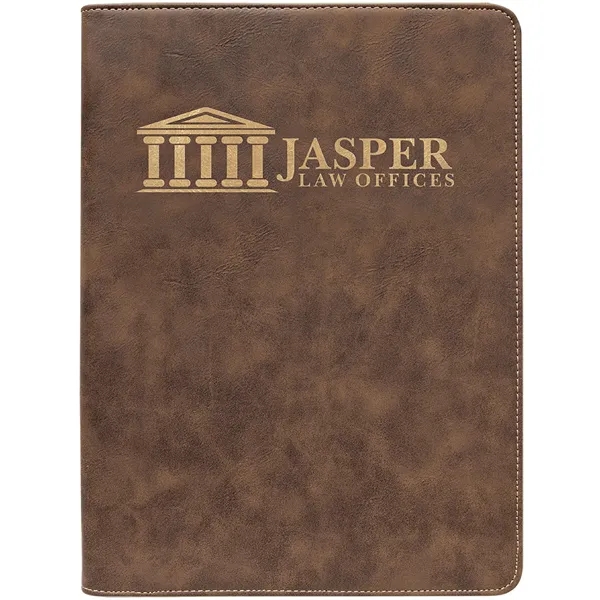 1.5" x 9.5" x 12" rustic gold PU leatherette portfolio 50... from ASI 74601 Calico