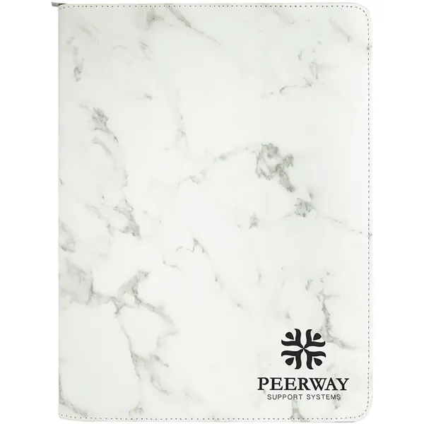 1.5" x 9.5" x 12" zippered marble-look PU leatherette portfolio with... from ASI 74601 Calico