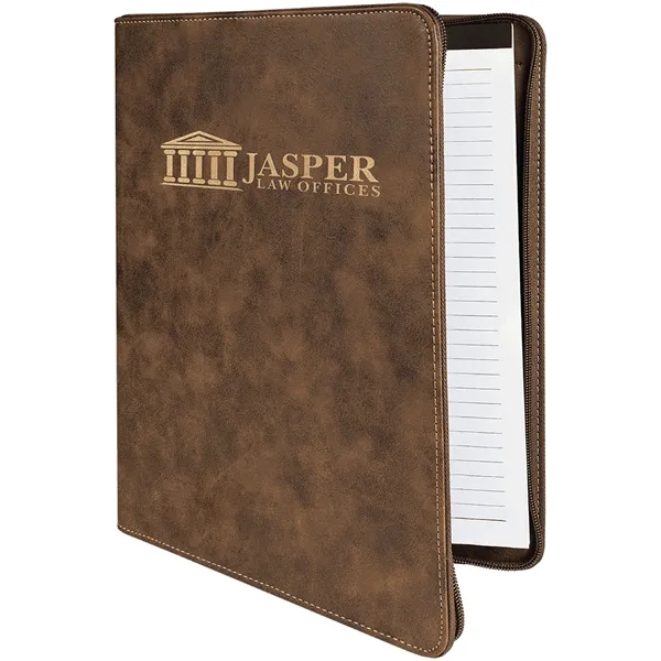 1.5" x 9.5" x 12" rustic gold PU leatherette portfolio 50... from ASI 74601 Calico