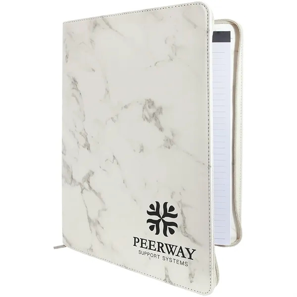 1.5" x 9.5" x 12" zippered marble-look PU leatherette portfolio with... from ASI 74601 Calico