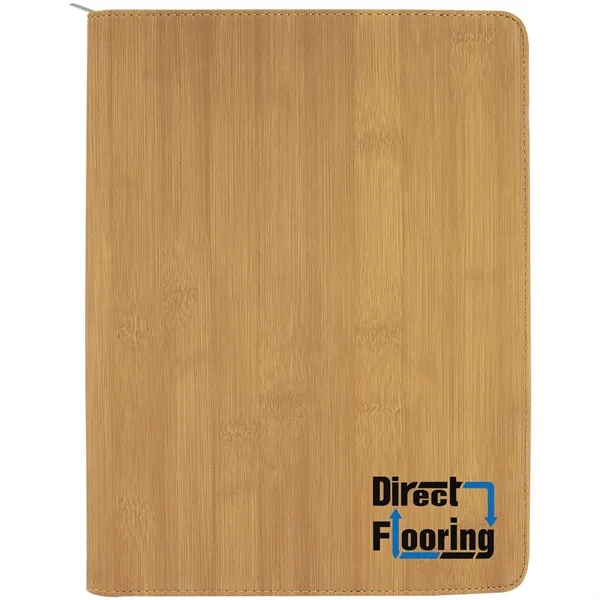 1.5" x 9.5" x 12" bamboo-look PU leatherette zippered portfolio with... from ASI 74601 Calico