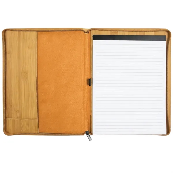 1.5" x 9.5" x 12" bamboo-look PU leatherette zippered portfolio with... from ASI 74601 Calico