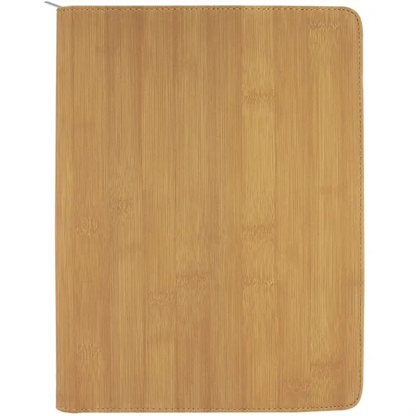 1.5" x 9.5" x 12" bamboo-look PU leatherette zippered portfolio with... from ASI 74601 Calico