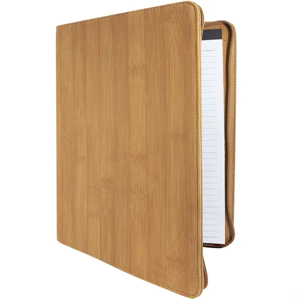 1.5" x 9.5" x 12" bamboo-look PU leatherette zippered portfolio with... from ASI 74601 Calico