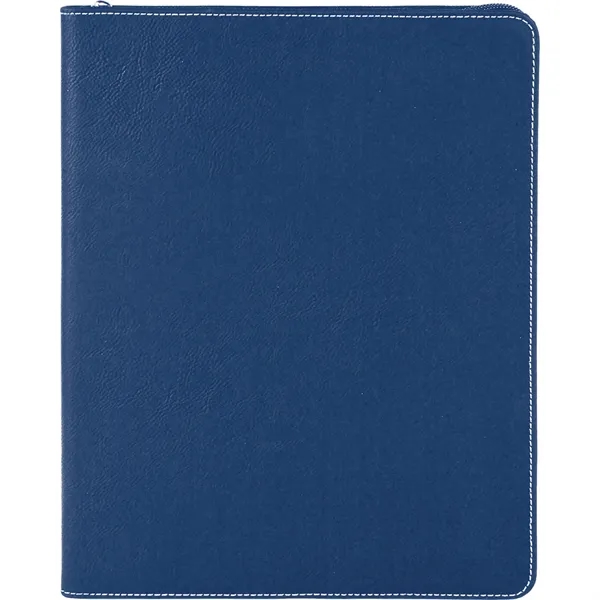 1.5" x 9.5" x 12" zippered blue and silver PU leatherette... from ASI 74601 Calico