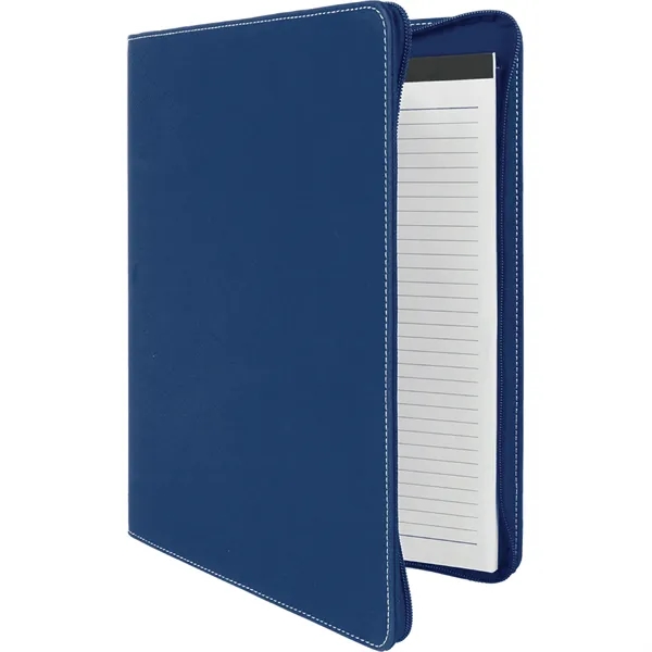1.5" x 9.5" x 12" zippered blue and silver PU leatherette... from ASI 74601 Calico