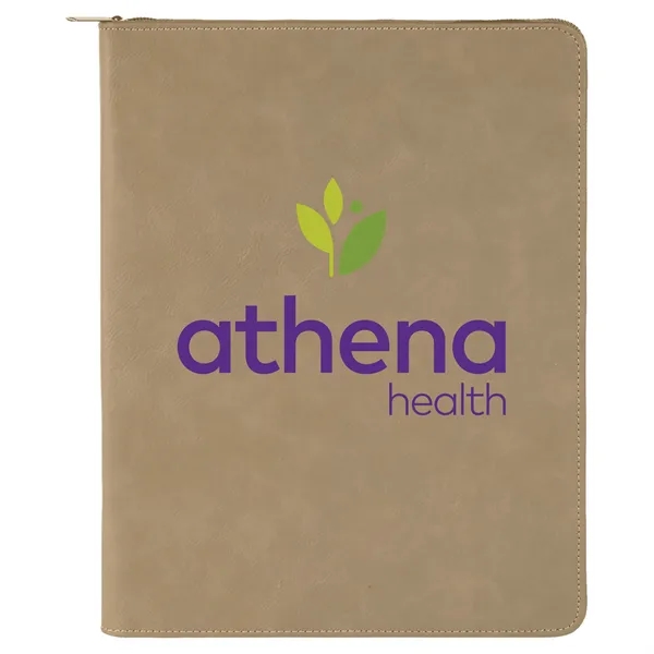 1.5" x 9.5" x 12" portfolio made of light brown leatherette... from ASI 74601 Calico