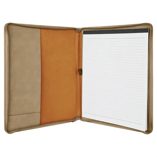 1.5" x 9.5" x 12" portfolio made of light brown leatherette... from ASI 74601 Calico