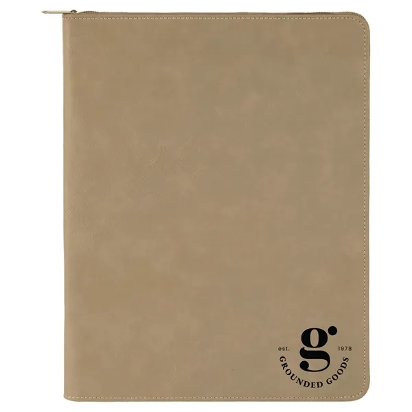 1.5" x 9.5" x 12" portfolio made of light brown leatherette... from ASI 74601 Calico