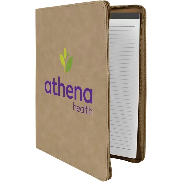 1.5" x 9.5" x 12" portfolio made of light brown leatherette... from ASI 74601 Calico