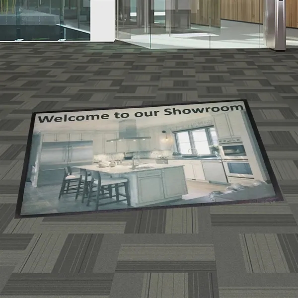 3' x 5' floor mat made of needle-punch polyester with nitrile... from ASI 61125 Hit Promotional Products / Hit®