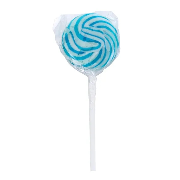 Swirl lollipop with round custom label; assorted flavors.... from ASI 61125 Hit Promotional Products / Hit®