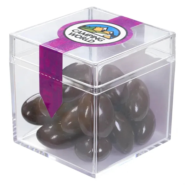 Cube shape container made of acrylic and filled with your choice... from ASI 61125 Hit Promotional Products / Hit®